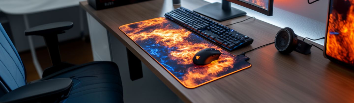 Tapis de souris original avec motifs uniques dans un setup moderne