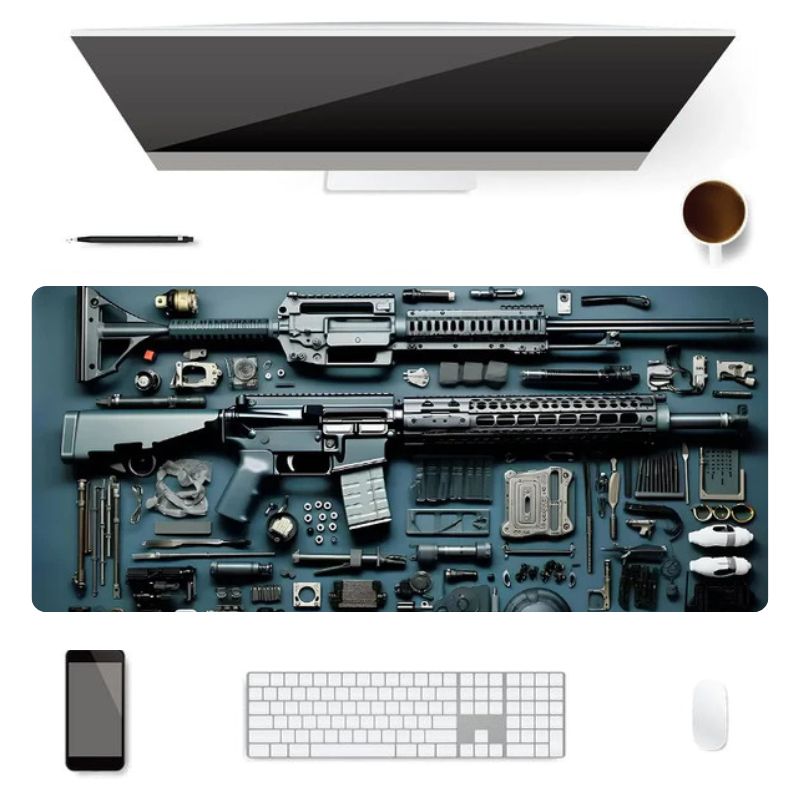 Tapis de Souris Gamer XXL Armes Lourdes
