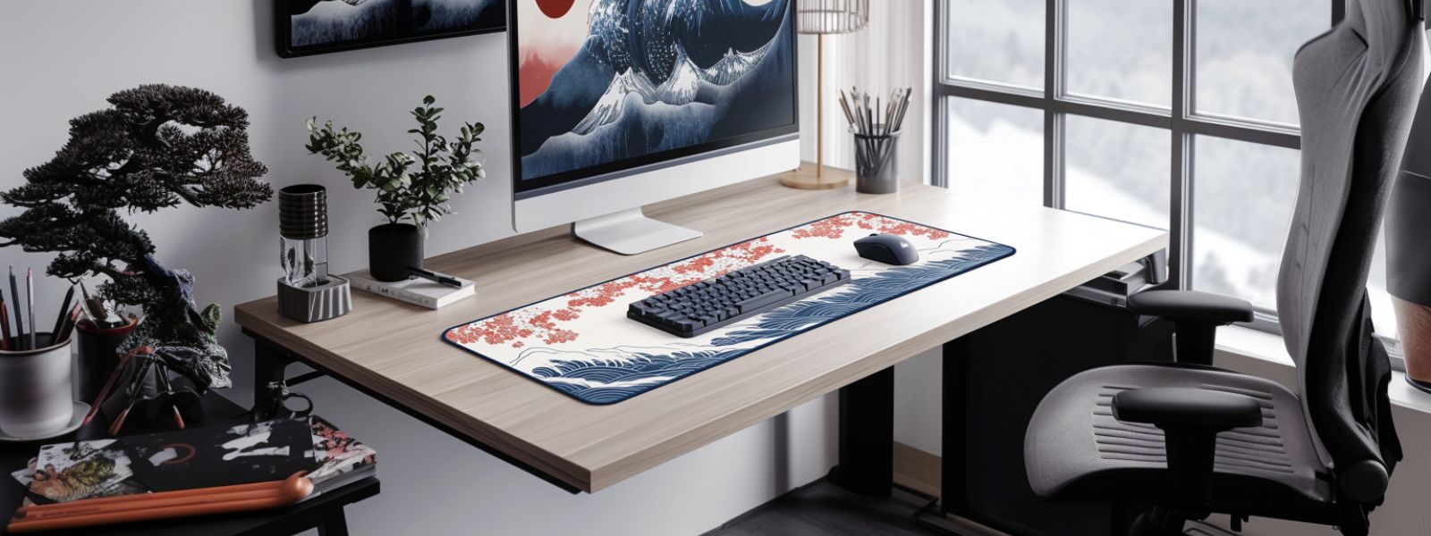 tapis de souris xxl vagues japonaises