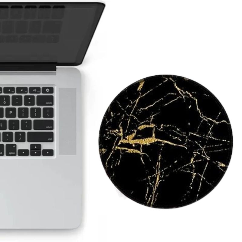 Tapis de Souris Rond Marbré Gold