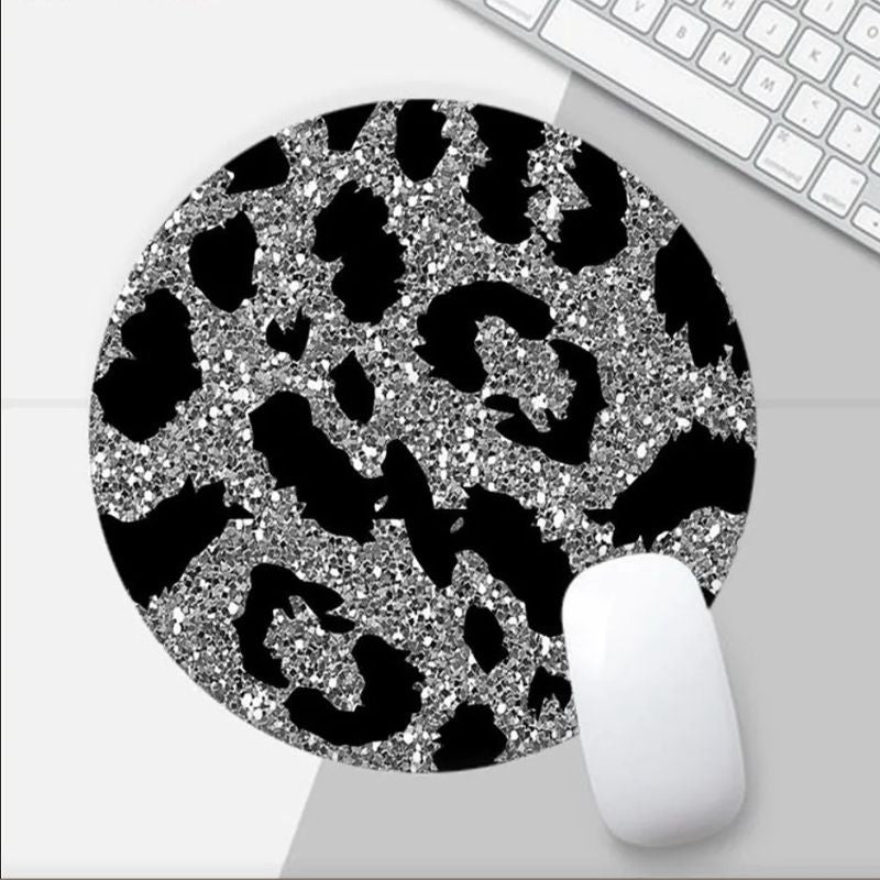 Tapis de souris Rond Abstrait Argenté