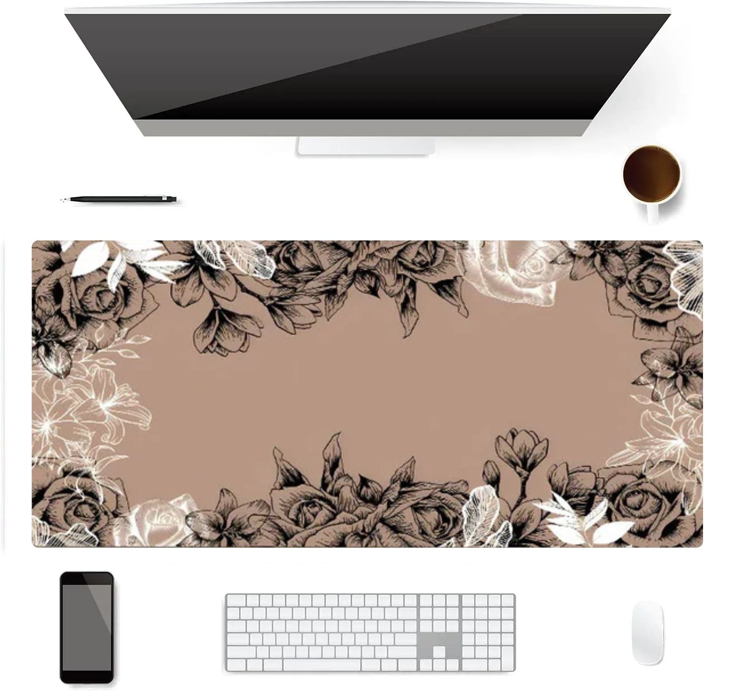 Tapis de Souris XXL Fleurs d’Encre