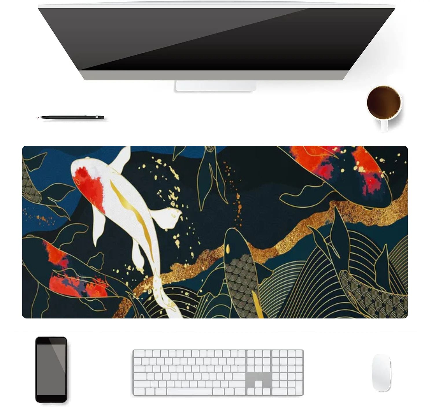 Tapis de Souris XXL Koï Dorée