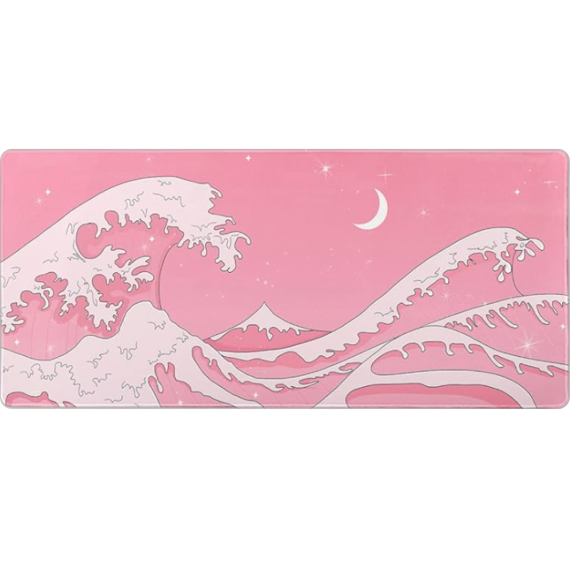 Tapis de souris XXL Vagues kanagawa rose