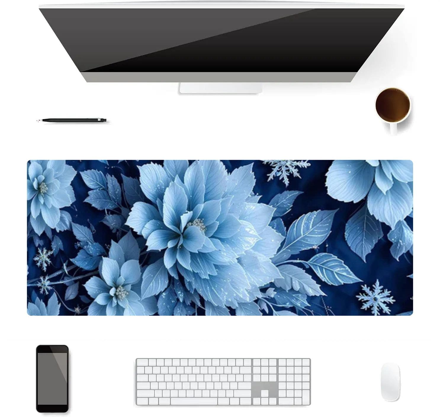 Tapis de Souris XXL Fleur de Glace