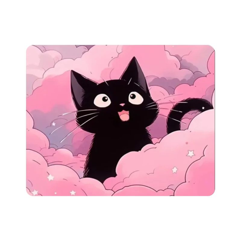 Tapis de souris Chat Nuage Rose