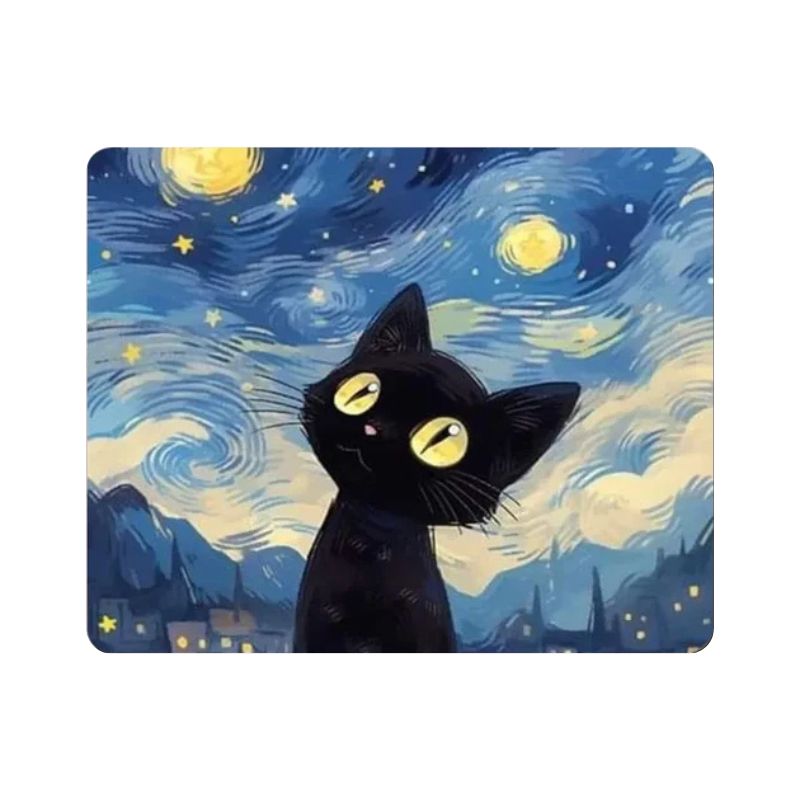 Tapis de souris Chat inspiration Vangogh