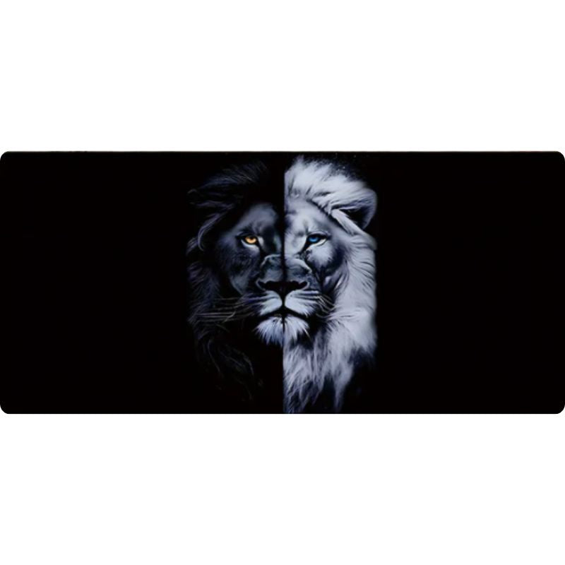 Tapis de Souris XXL Lion Noir et Blanc