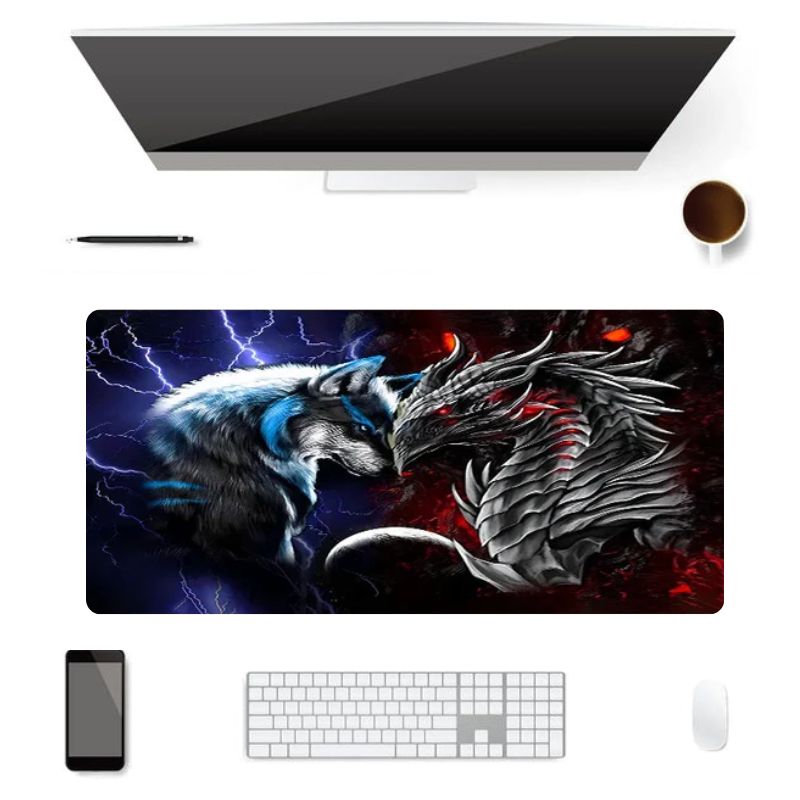 Tapis de Souris Gamer XXL Wolf vs Flame
