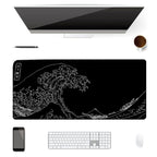 Tapis de souris XXL Vagues kanagawa noir