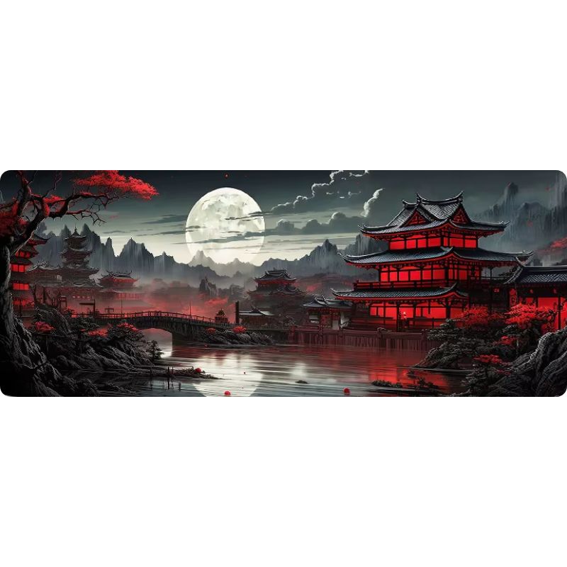 Tapis de Souris Gamer XXL Nuit Rouge
