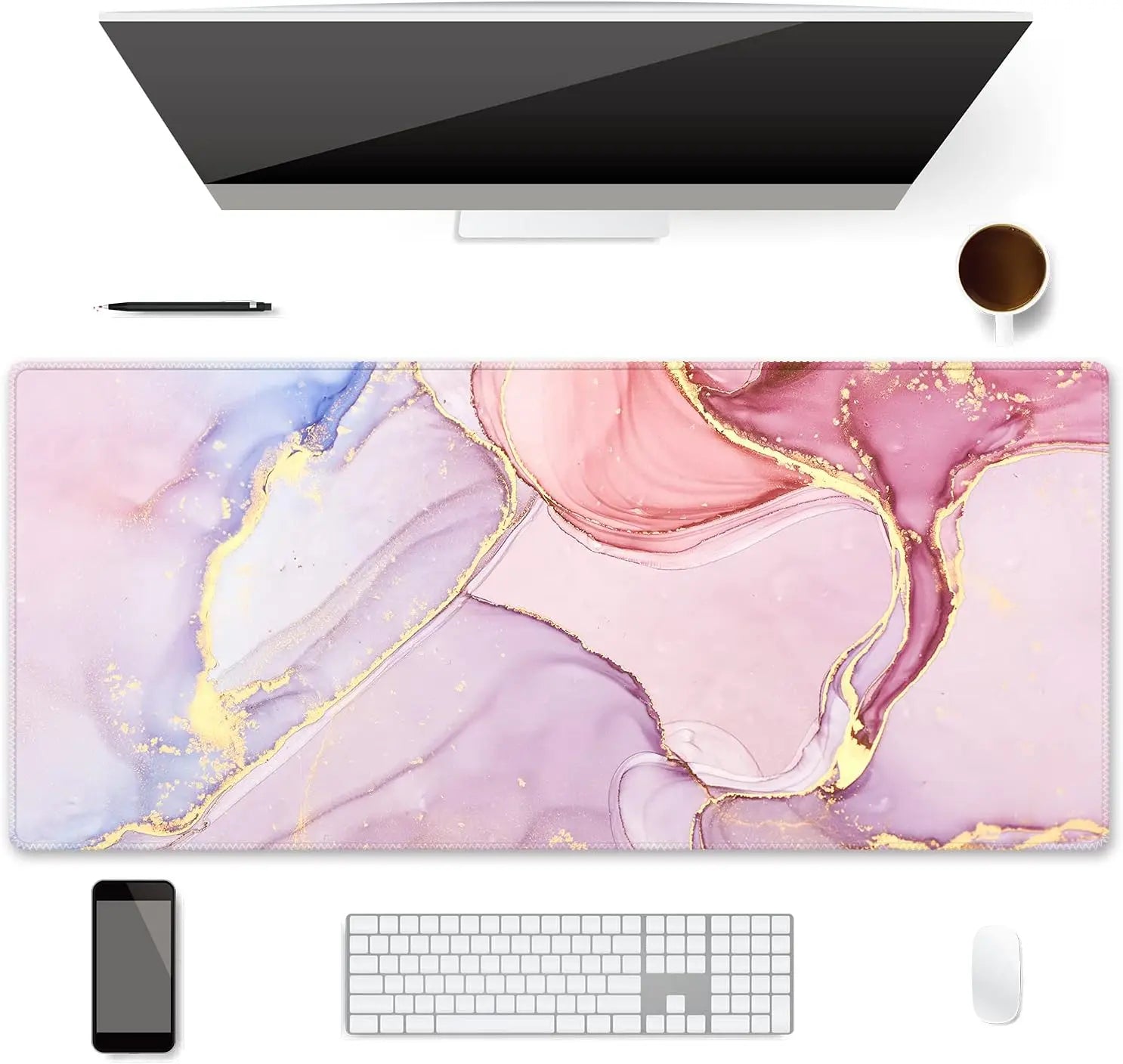 Tapis de Souris XXL Marbre Rosé