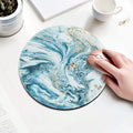 Tapis de Souris Rond Marbré Bleu