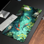Tapis de Souris XXL Gamer Étang & Carpes Koi