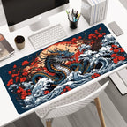 Tapis de Souris Gamer XXL Fleurs du Dragon