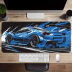 Tapis de Souris XXL Ferrari 488 Blue Thunder