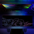 Tapis de Souris XXL Fleurs Néon