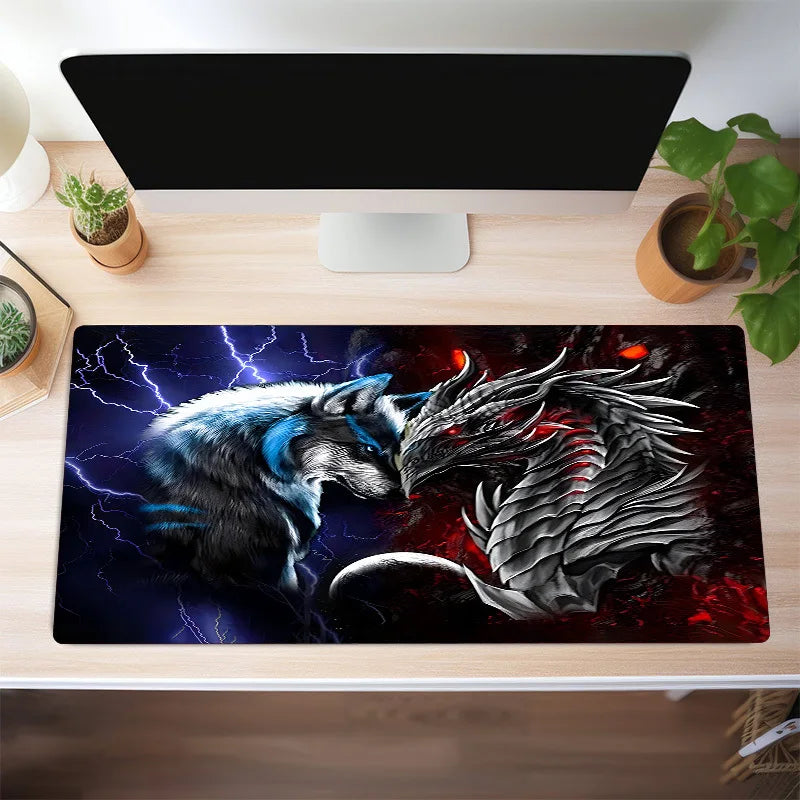 Tapis de Souris Gamer XXL Wolf vs Flame